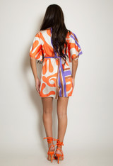 Abstract Print Satin Playsuit