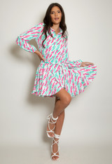 Printed Skater Shirt Dress