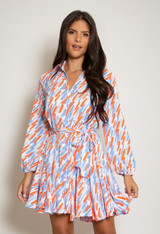 Printed Skater Shirt Dress