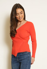 Ribbed Fine Knit Tie Side Top