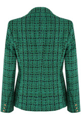 Tweed Woven Double Breasted Blazer