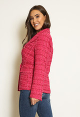 Tweed Woven Double Breasted Blazer