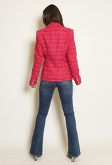 Tweed Woven Double Breasted Blazer