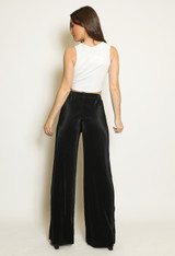 Plisse Wide Leg Trouser