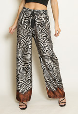 Zebra Printed Wide Leg Trouser