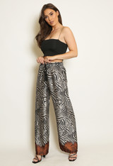 Zebra Printed Wide Leg Trouser