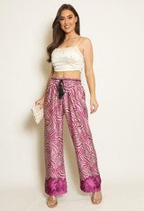 Zebra Printed Wide Leg Trouser