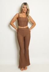 Corset Top And Flare Trouser Set