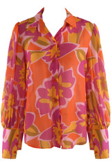 Floral Print Tie Front Blouse Floral Print Tie Front Blouse