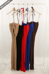 Ribbed Knit Halter Midi Dress