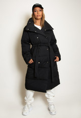 Belted Long Puffer Jacket