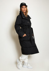 Belted Long Puffer Jacket
