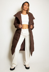 Belted Long Puffer Jacket