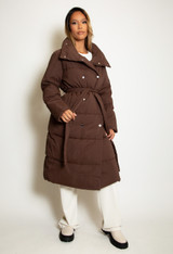 Belted Long Puffer Jacket