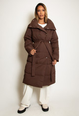 Belted Long Puffer Jacket