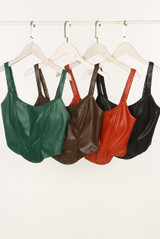 PU Corset Crop Top