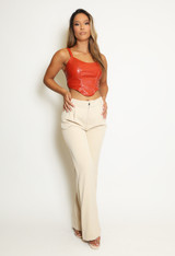 PU Corset Crop Top