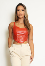 PU Corset Crop Top