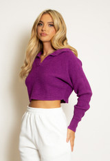 Cropped Jumper With Collar