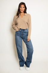 Cropped Jumper With Collar