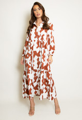 Printed Button Up Maxi Dress