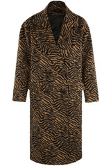Zebra Print Long Line Coat