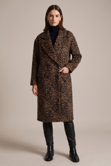 Zebra Print Long Line Coat
