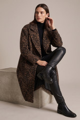 Zebra Print Long Line Coat