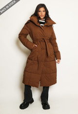 Tie Belt Puffer Coat 
