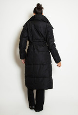 Tie Belt Puffer Coat 