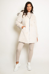 Faux Fur Hooded Reversible Jacket