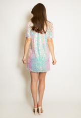 Sequin Mesh T-Shirt Dress