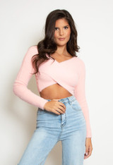 Cross Over Fluffy Knit Jumper