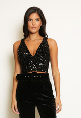Sequin Plunge Bralet