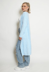 Longline Teddy Cardigans With Pocket