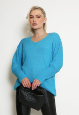 V Neck Fluffy Knit Jumper