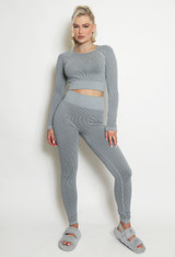 Active Long Sleeve Crop Top And Legging Set