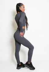 Active Long Sleeve Crop Top And Legging Set