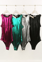 Metallic High Neck Bodysuit