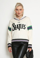 Beatles Slogan Collared Jumper