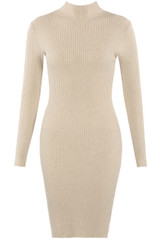 High Neck Knitted Midi Dress