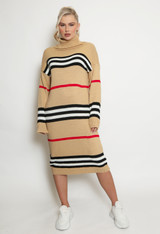 Stripe Roll Neck Jumper Dress