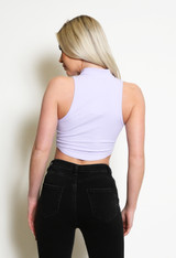 High Neck Ribbed Crop Top