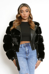 Faux Fur Biker Jacket