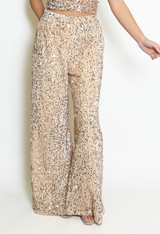 Sequin Elasticated Wide Leg Trouser