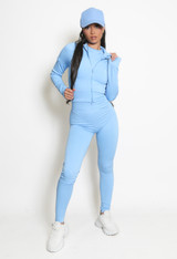 Ribbed Active Zip Up Three Piece Set