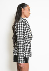 Metallic Check Double Breasted Blazer