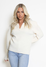 Braided V Neck Jumper