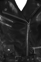 Faux Leather Cropped Jacket