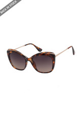 Oversized Cat Eye Sunglasses With Metal Arm